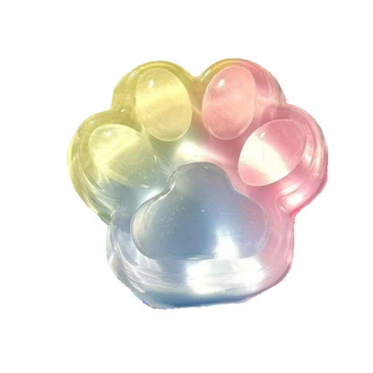 Jucarie Antistres Squishy, selexmo, cu Revenire Lenta, Labuta de Pisica Pufoasa, 7.5 cm, Ambalaj Transparent, Model 27054, Multicolor