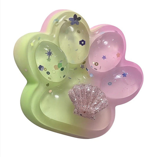 Jucarie Antistres Squishy, selexmo, cu Revenire Lenta, Labuta de Pisica Pufoasa, 7.5 cm, Ambalaj Transparent, Model 270511, Multicolor