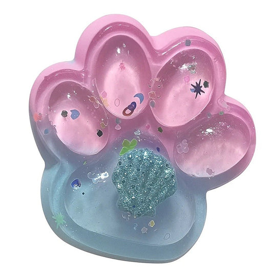 Jucarie Antistres Squishy, selexmo, cu Revenire Lenta, Labuta de Pisica Pufoasa, 7.5 cm, Ambalaj Transparent, Model 270512, Multicolor