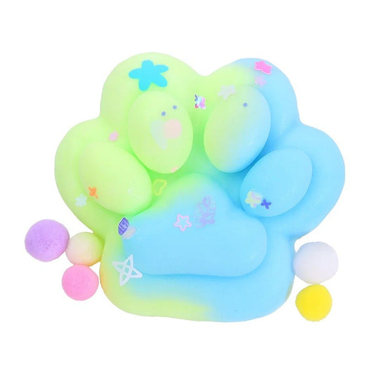 Jucarie Antistres Squishy, selexmo, cu Revenire Lenta, Labuta de Pisica Pufoasa, 7.5 cm, Ambalaj Transparent, Model 27059, Multicolor