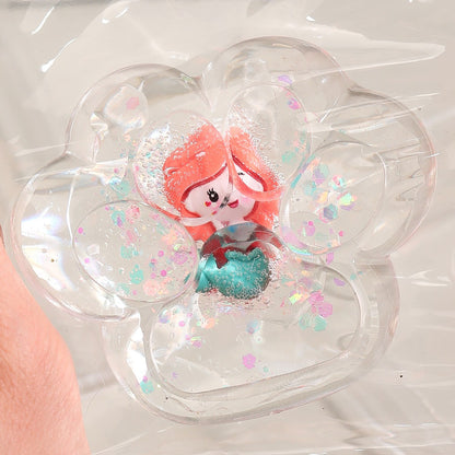 Jucarie Antistres Squishy, selexmo, Labuta de Pisica Pufoasa, cu Revenire Lenta, 7 x 6.5 cm, Model Printesa, Multicolor