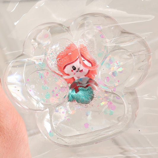Jucarie Antistres Squishy, selexmo, Labuta de Pisica Pufoasa, cu Revenire Lenta, 7 x 6.5 cm, Model Printesa, Multicolor