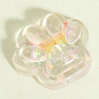 Jucarie Antistres Squishy, selexmo, Labuta de Pisica Pufoasa, cu Revenire Lenta, 7 x 6.5 cm, Model Fluturi, Multicolor