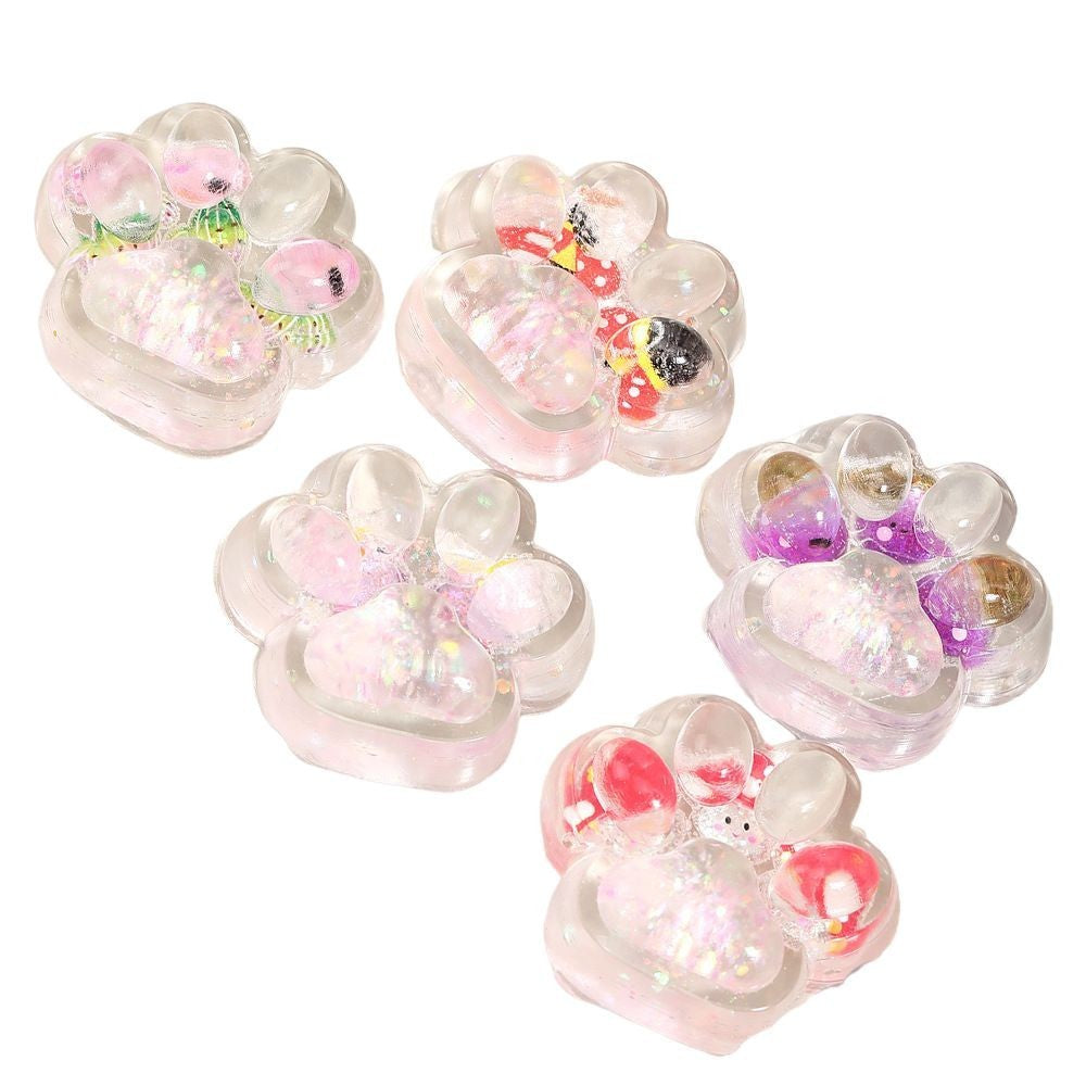 Jucarie Antistres Squishy, selexmo, Labuta de Pisica Pufoasa, cu Revenire Lenta, 7 x 6.5 cm, Model Ciuperca, Multicolor