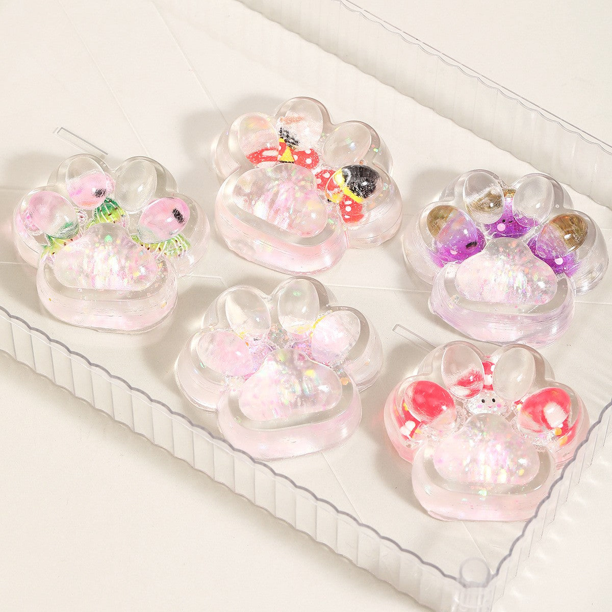 Jucarie Antistres Squishy, selexmo, Labuta de Pisica Pufoasa, cu Revenire Lenta, 7 x 6.5 cm, Model Ciuperca, Multicolor
