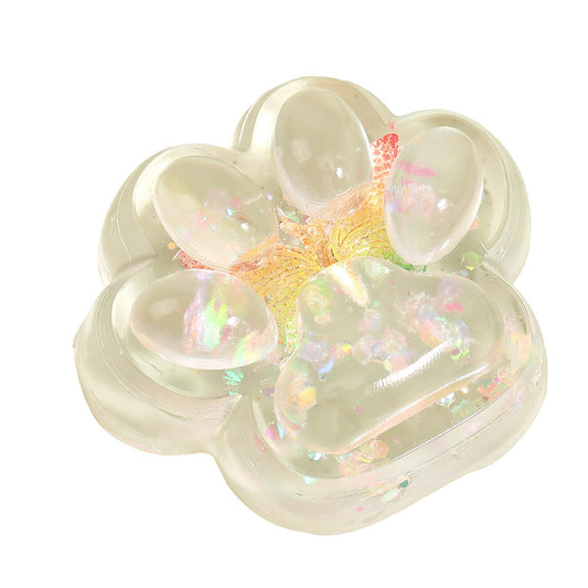 Jucarie Antistres Squishy, selexmo, Labuta de Pisica Pufoasa, cu Revenire Lenta, 7 x 6.5 cm, Model Fluturi, Multicolor