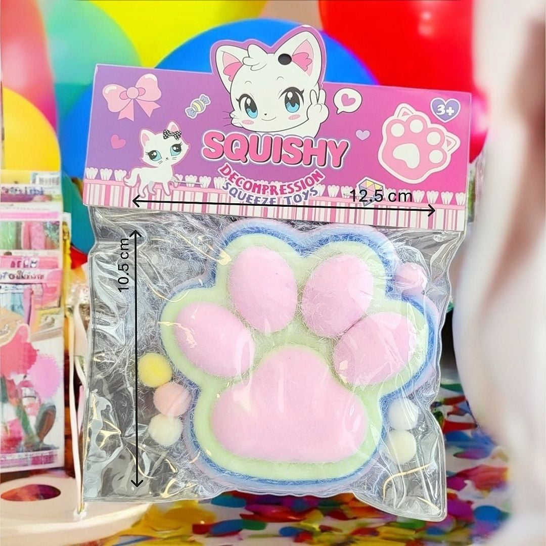 Jucarie Antistres Squishy, selexmo, cu Revenire Lenta, Squeeze Pinch Family, Model Cat Paw, 12.5x10.5 cm, 220g, Ambalaj Transparent, Model 9, Multicolor