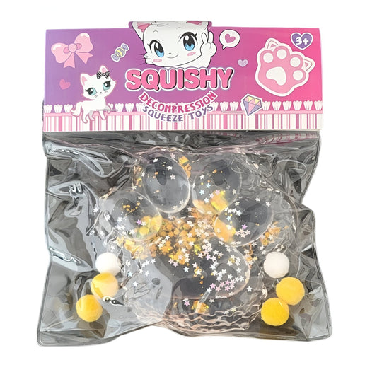 Jucarie Antistres Squishy, selexmo, cu Revenire Lenta, Model Cat Paw, 12.5x10.5 cm, 220g, Squeeze Pinch Family, Ambalaj Transparent, Culori Diferite