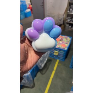 Jucarie Antistres Squishy, selexmo, cu Revenire Lenta, Squeeze Pinch Family, Model Cat Paw, 12.5x10.5 cm, 220g, Ambalaj Transparent, Model 2, Multicolor