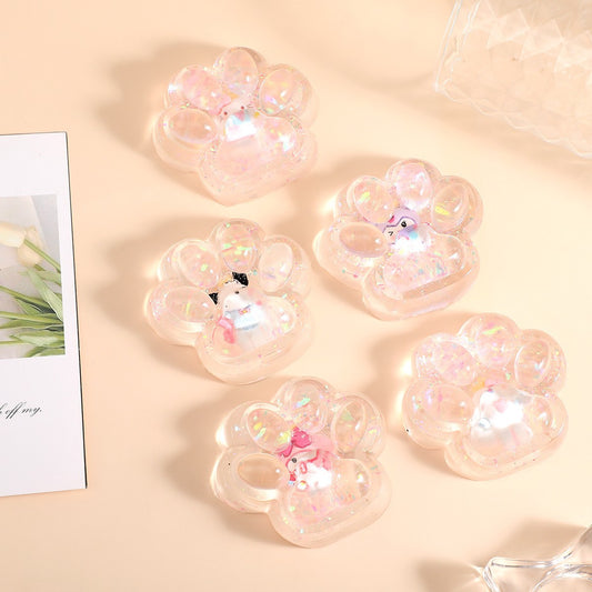 Jucarie Antistres Squishy, selexmo, cu Revenire Lenta, Squeeze Pinch Family, Model Cat Paw, 6.5 x 7 cm, din Tpr, 4-6 Ani, Model 1 Figurina, Transparent