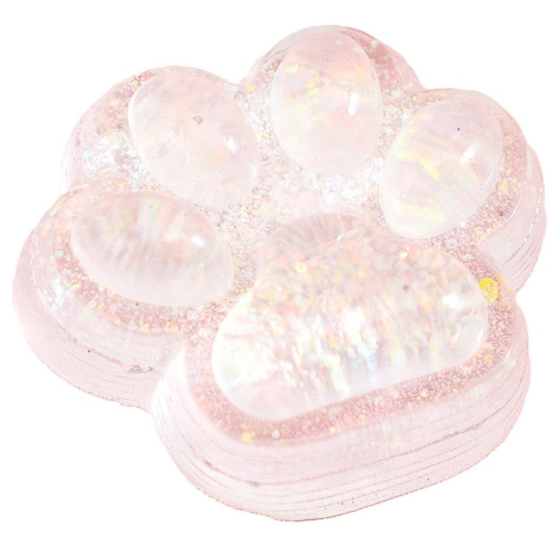 Jucarie Antistres Squishy, selexmo, cu Revenire Lenta, Squeeze Pinch Family, Model Cat Paw, 6.5 x 7 cm, din Tpr, 4-6 Ani, Model 6 Ocean, Transparent