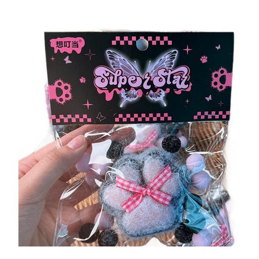 Jucarie Antistres Squishy, selexmo, cu Revenire Lenta, Squeeze Pinch Family, Model Cat Paw, Pufoasa, Model cu Fundita, Ambalaj Transparent, Negru