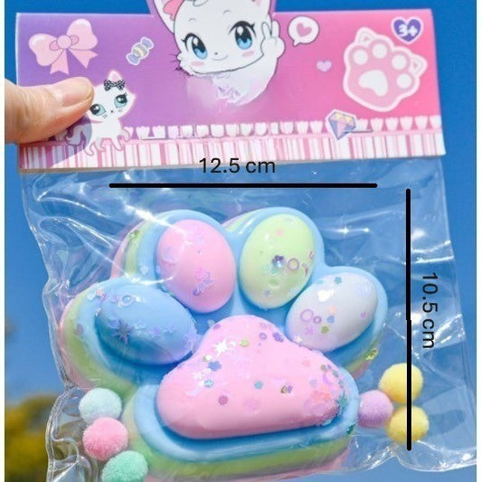 Jucarie Antistres Squishy, selexmo, cu Revenire Lenta, Model Labuta de Pisica, 200g, 12.5 x 10.5 cm Squeeze Pinch Family, Ambalaj Transparent, Model 4
