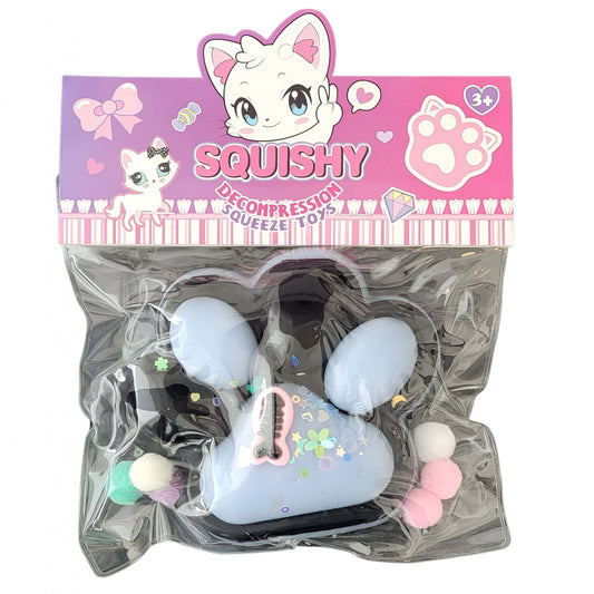 Jucarie Antistres Squishy, selexmo, cu Revenire Lenta, Model Labuta de Pisica, 200g, 12.5 x 10.5 cm Squeeze Pinch Family, Ambalaj Transparent, Model 12