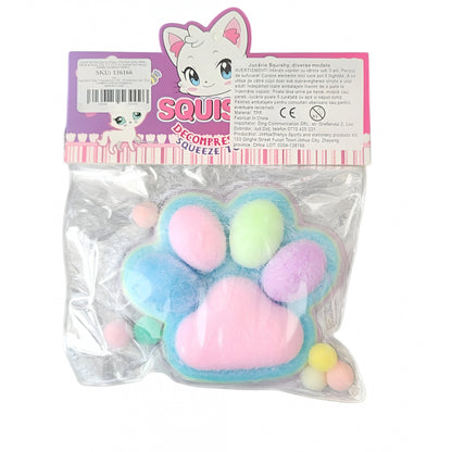 Jucarie Antistres Squishy, selexmo, cu Revenire Lenta, Model Labuta de Pisica, 220g, 12.5 x 10.5 cm Squeeze Pinch Family, Ambalaj Transparent, Model 1