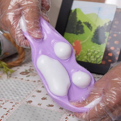 Jucarie Antistres Squishy, selexmo, cu Revenire Lenta, Model Labuta de Pisica Pufoasa, 12.5x10.5 cm, 200g, Squeeze Pinch Family, Ambalaj Transparent, Roz Curcubeu