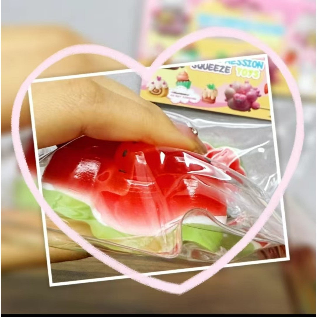 Jucarie Antistres Squishy, selexmo, cu Revenire Lenta, Squeeze Pinch Family, Model Labuta de Pisica, Rosie