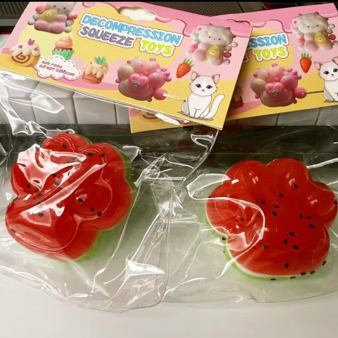 Jucarie Antistres Squishy, selexmo, cu Revenire Lenta, Squeeze Pinch Family, Model Labuta de Pisica, Rosie