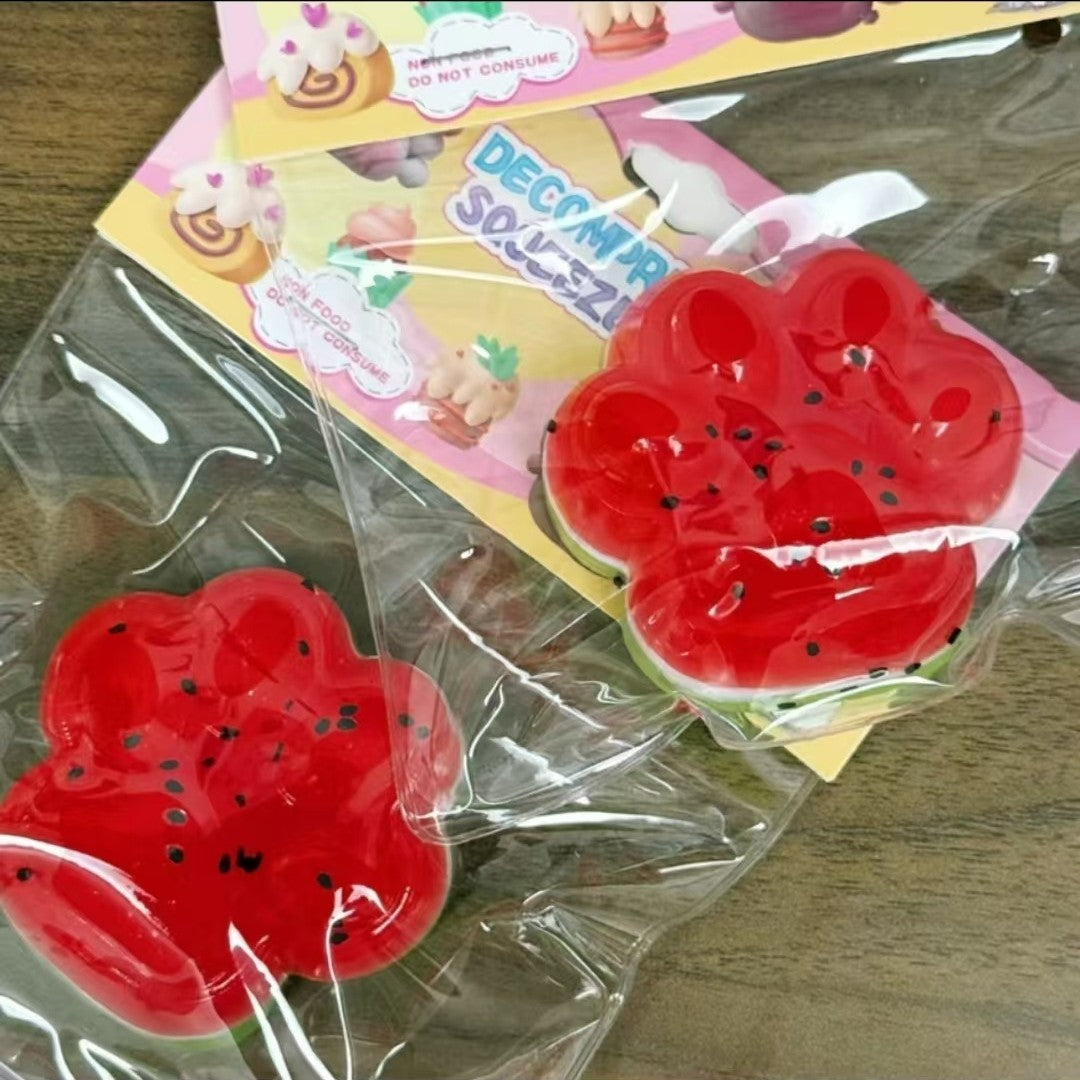 Jucarie Antistres Squishy, selexmo, cu Revenire Lenta, Squeeze Pinch Family, Model Labuta de Pisica, Rosie