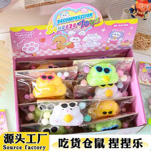 Jucarie Antistres Squishy, selexmo, cu Revenire Lenta, Squeeze Pinch Family, Model Pisicuta