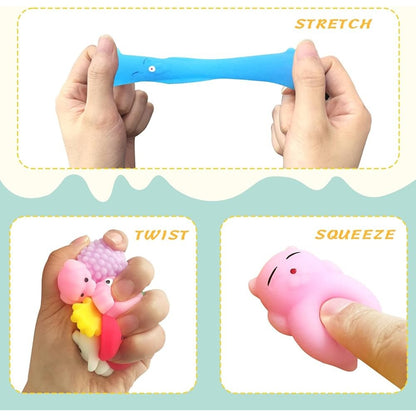 Jucarie Antistres Squishy, selexmo, cu Revenire Lenta, Squeeze Pinch Family, Model Unicorn, Ambalaj Transparent, multicolor
