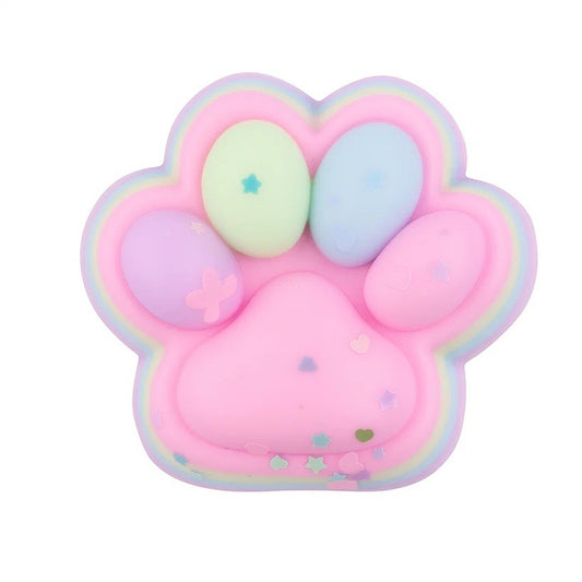 Jucarie Antistres Squishy, selexmo, Labuta de Pisica Pufoasa, cu Revenire Lenta, 7.5 x 8.5 cm, Model 27052, Multicolor