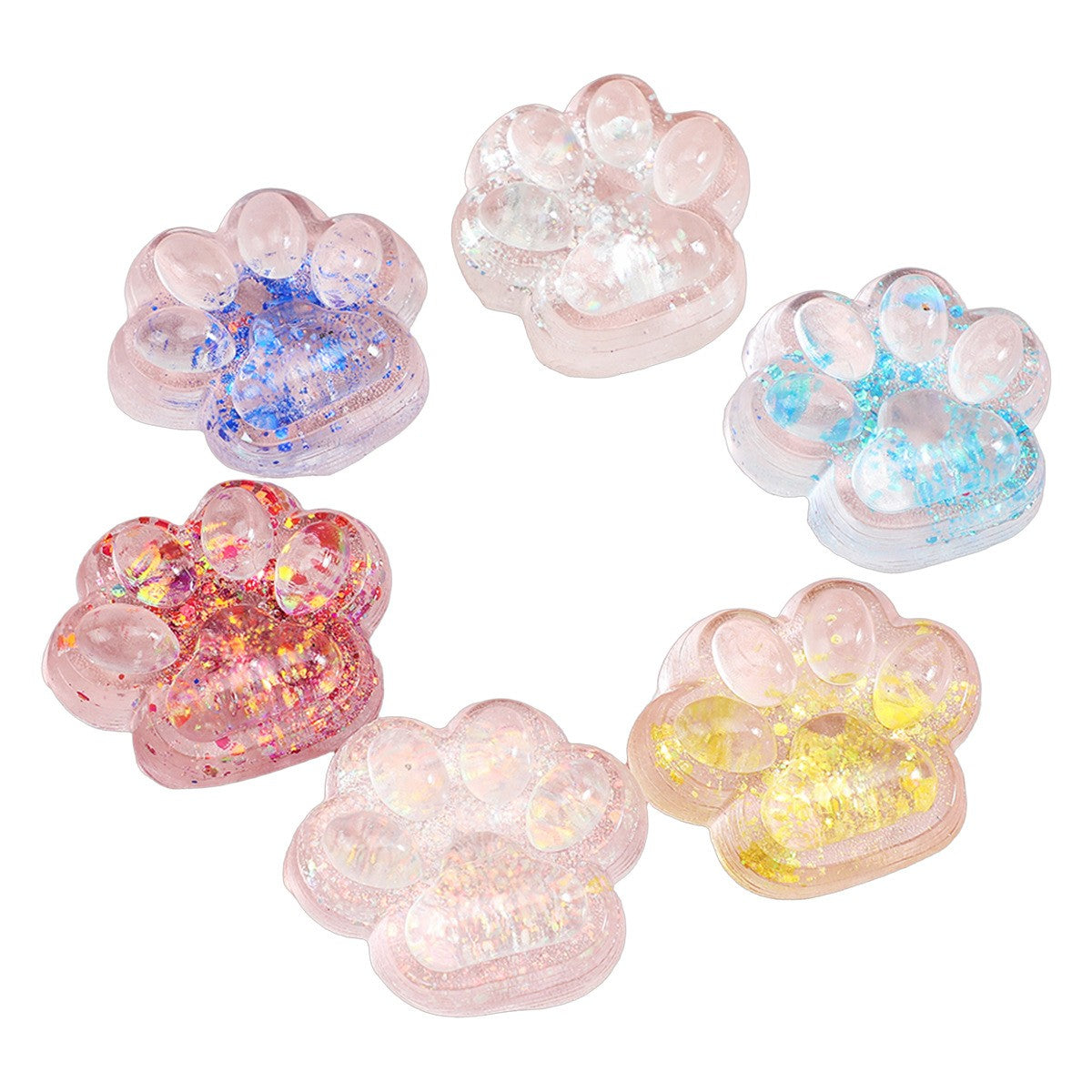 Jucarie Antistres Squishy, selexmo, Labuta de Pisica Pufoasa, cu Revenire Lenta, 7 x 6.5 cm, Model 270532, Multicolor
