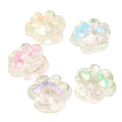 Jucarie Antistres Squishy, selexmo, Labuta de Pisica Pufoasa, cu Revenire Lenta, 7 x 6.5 cm, Model Inima, Multicolor