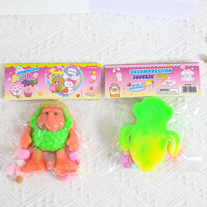 Jucarie Antistres Squishy, selexmo, Model Omul Pesterii, cu Revenire Lenta, din TPR, 12 x 11 x 3 cm, Multicolor