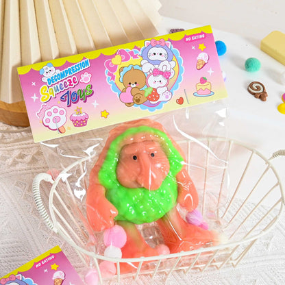 Jucarie Antistres Squishy, selexmo, Model Omul Pesterii, cu Revenire Lenta, din TPR, 12 x 11 x 3 cm, Multicolor