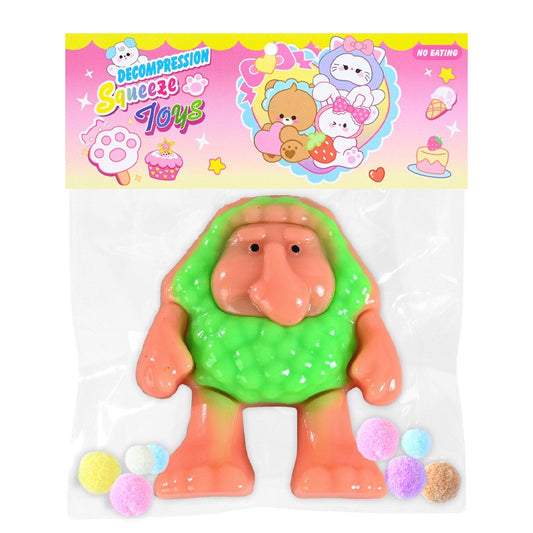 Jucarie Antistres Squishy, selexmo, Model Omul Pesterii, cu Revenire Lenta, din TPR, 12 x 11 x 3 cm, Multicolor