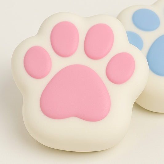 Jucarie Antistres Squishy, selexmo, Revenire Lenta, Model Labuta de Pisica, Squishy, BIG, 12.5 x 10.5 cm, 220 g, Model 10, Alb Roz