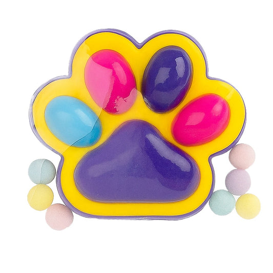 Jucarie Antistres Squishy, selexmo, Revenire Lenta, Model Labuta de Pisica, Squishy, BIG 12.5 x 10.5 cm, 220 g, Model 17, Mov Galben Rosu