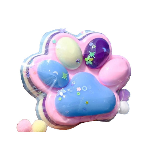 Jucarie Antistres Squishy, selexmo, Revenire Lenta, Model Labuta de Pisica, Squishy, BIG 12.5 x 10.5 cm, 220 g, Model 20, Multicolor Roz Mov