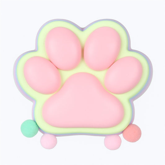 Jucarie Antistres Squishy, selexmo, Revenire Lenta, Model Labuta de Pisica, Squishy, BIG 12.5 x 10.5 cm, 220 g, Model 21, Multicolor Roz Galben