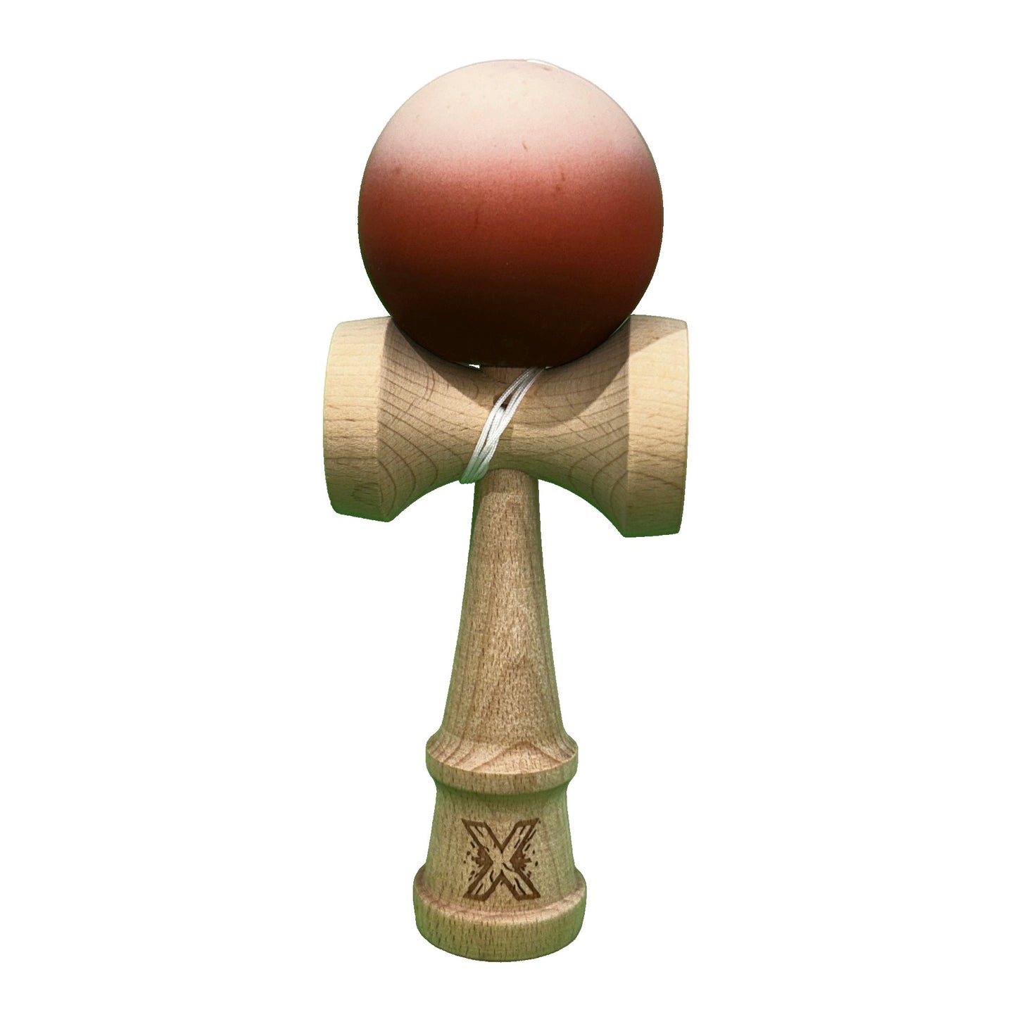 Jucarie Kendama X Originala, Profesionala, Selexmo, din Lemn, Rubber Grip, 18 cm, Maro/Bej/Roz