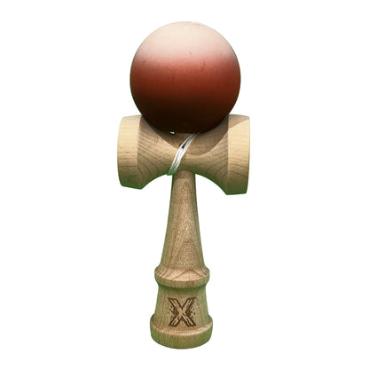 Jucarie Kendama X Originala, Profesionala, Selexmo, din Lemn, Rubber Grip, 18 cm, Maro/Bej/Roz