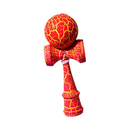 Kendama Crack, Selexmo, din Lemn, 18 cm, +14 Ani, Diametru Bila 6 cm, Model Crapat, Rosu