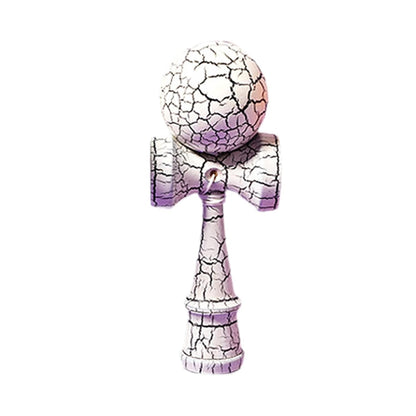 Kendama Crack, Selexmo, din Lemn, 18 cm, +14 Ani, Diametru Bila 6 cm, Model Crapat, Alb