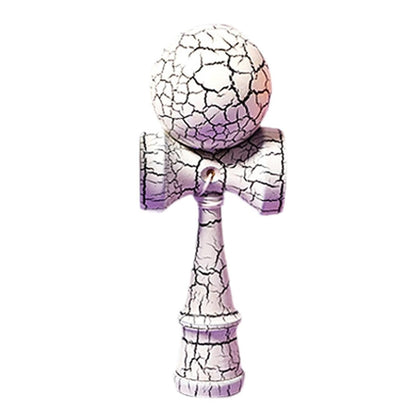 Kendama Crack, Selexmo, din Lemn, 18 cm, +14 Ani, Diametru Bila 6 cm, Model Crapat, Alb