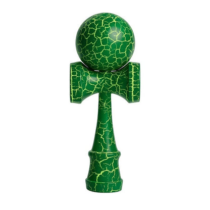 Kendama Crack, Selexmo, din Lemn, 18 cm, +14 Ani, Diametru Bila 6 cm, Model Crapat, Verde