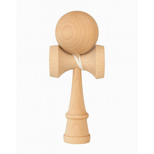 Jucarie Interactiva Kendama, Selexmo, din Lemn, 18 cm, Joc de Indemanare pentru Copii si Adulti, Model Gradient, Maro Natur Gradient