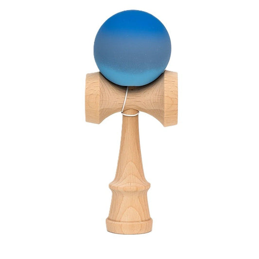 Jucarie Kendama X Originala, Profesionala, Selexmo, din Lemn, Rubber Grip, 18 cm, Albastru/Gri/Bleu