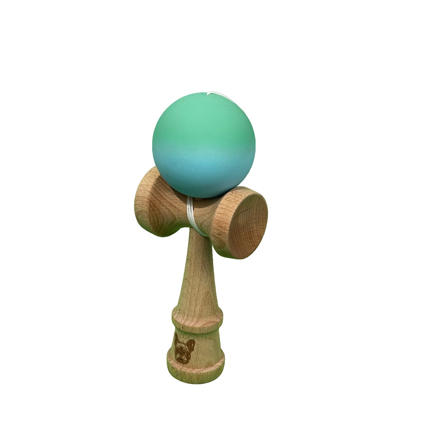Jucarie Kendama X Originala, Profesionala, Selexmo, din Lemn, Rubber Grip, 18 cm, Verde/Albastru