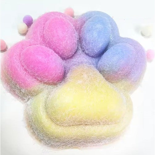 Jucarie Interactiva Squishy, selexmo, Squeeze Pinch Family, Model Cat Paw, Revenire Lenta, din TPR, +3 Ani, 7.5 cm, Textura Puf, Multicolor