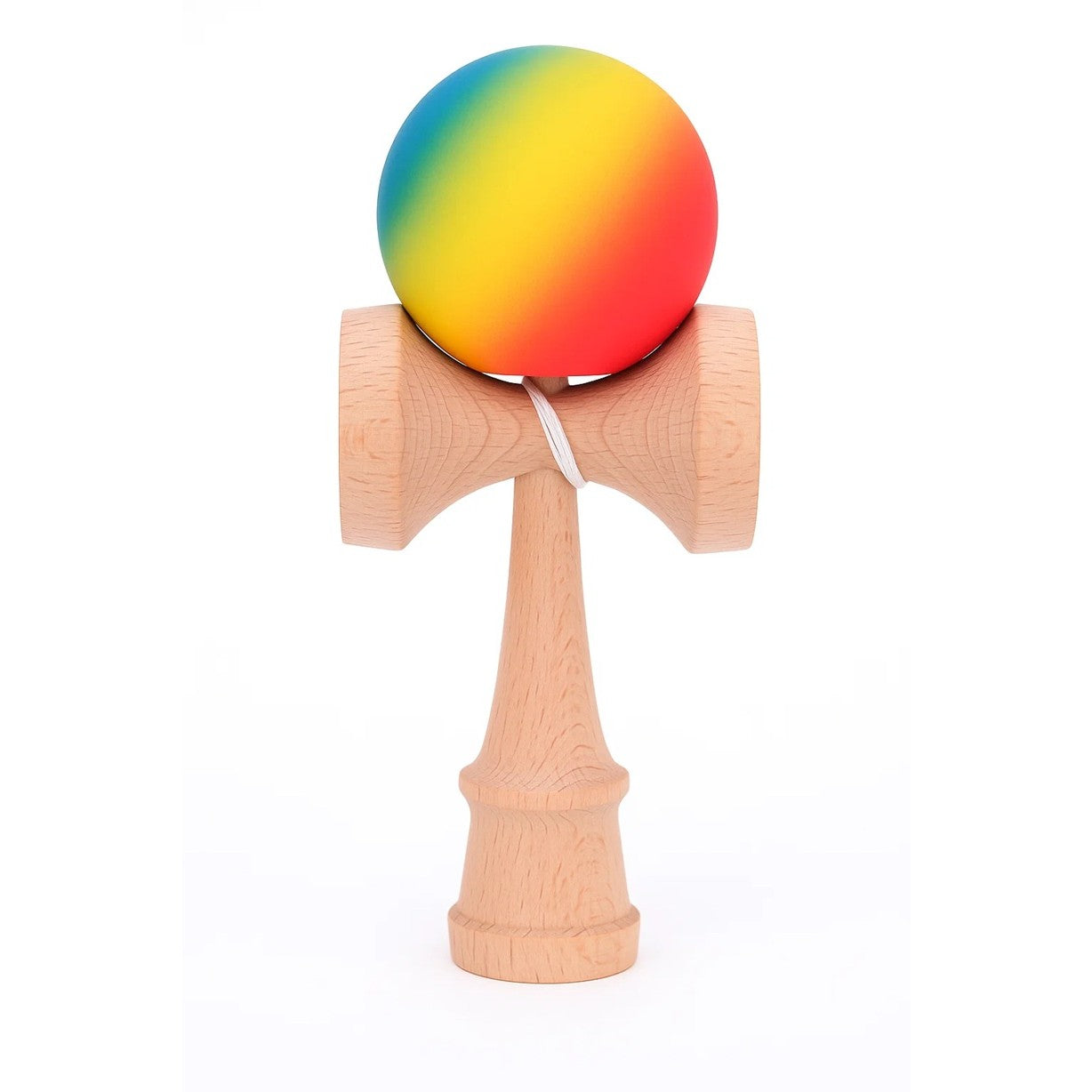 Jucarie Kendama X Originala, Profesionala, Selexmo, din Lemn, Rubber Grip, 18 cm, Rosu/Galben/Albastru