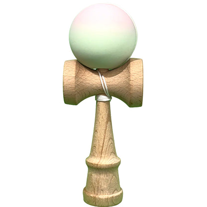 Kendama X Originala, Profesionala, Selexmo, din Lemn, Rubber Grip, 18 cm, Roz/Verde