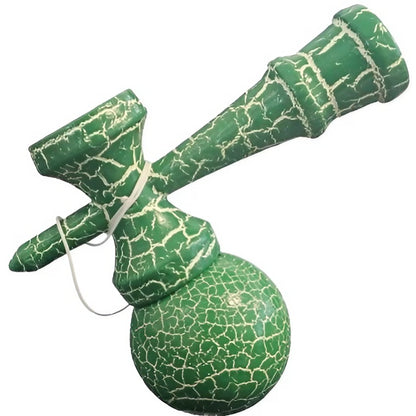 Kendama Crack, Selexmo, din Lemn, 18 cm, +14 Ani, Diametru Bila 6 cm, Model Crapat, Verde