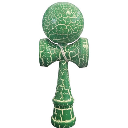 Kendama Crack, Selexmo, din Lemn, 18 cm, +14 Ani, Diametru Bila 6 cm, Model Crapat, Verde