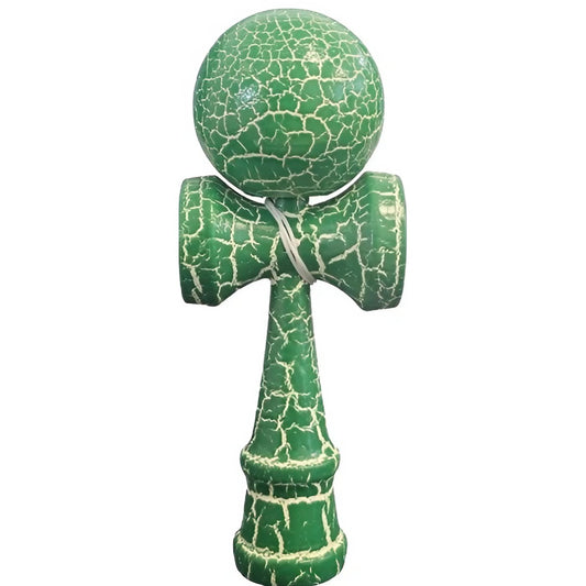 Kendama Crack, Selexmo, din Lemn, 18 cm, +14 Ani, Diametru Bila 6 cm, Model Crapat, Verde